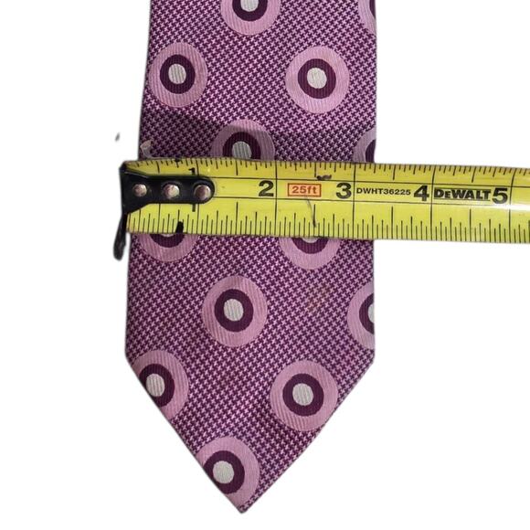 Ben Sherman Silk Neck Tie Purple Circles Classic Handmade Preppy Executive - Picture 4 of 7